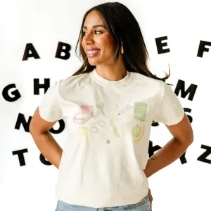 Watercolor School Supplies - SHORT SLEEVE COMFORT COLORS TEE