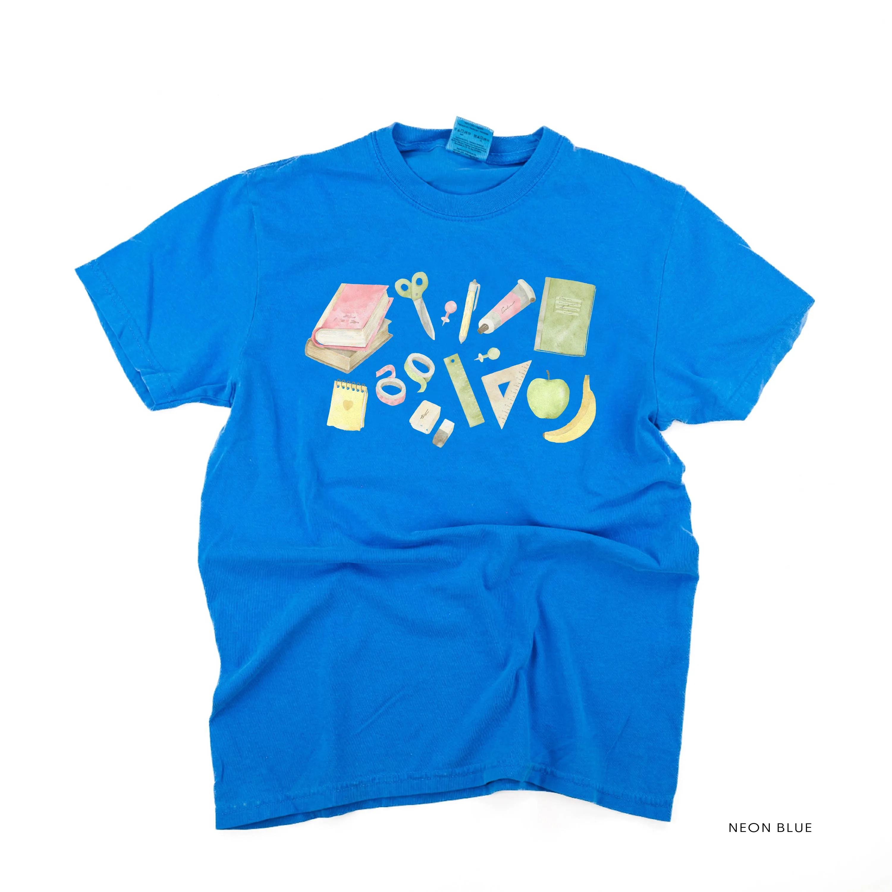 Watercolor School Supplies - SHORT SLEEVE COMFORT COLORS TEE