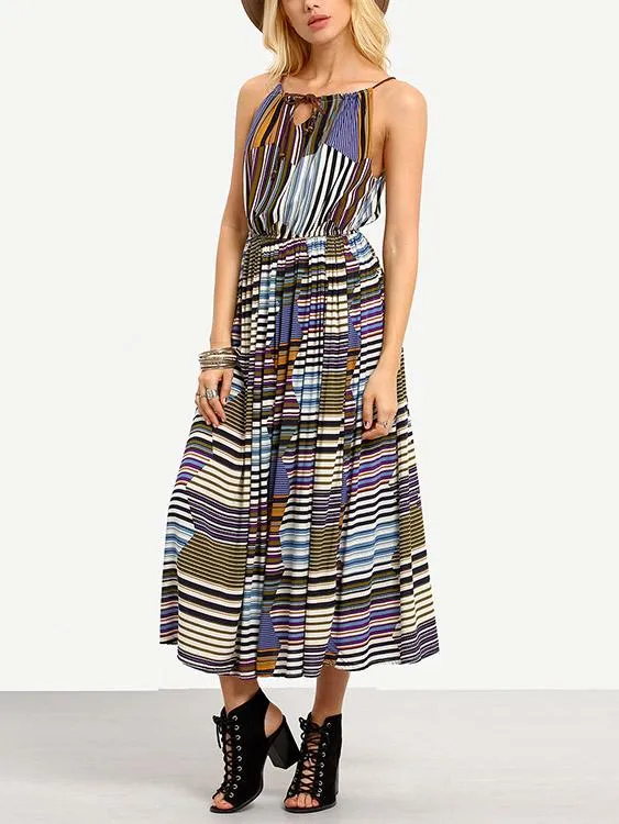 Wholesale Halter Sleeveless Maxi Dress