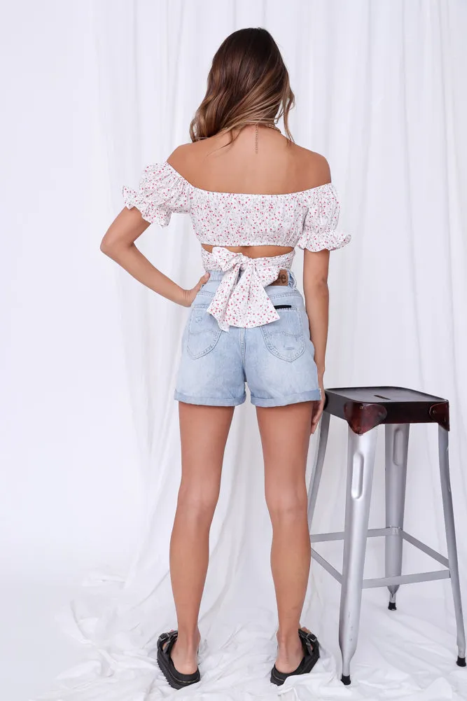 Wishing Wells Crop Top White