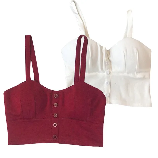 Woman Sexy Low Chest Button Back Elastic.