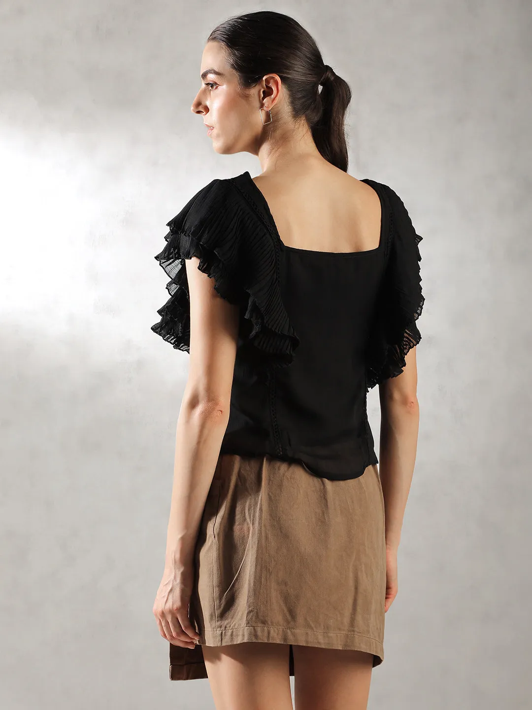 Women Black versatile OOTD Tops