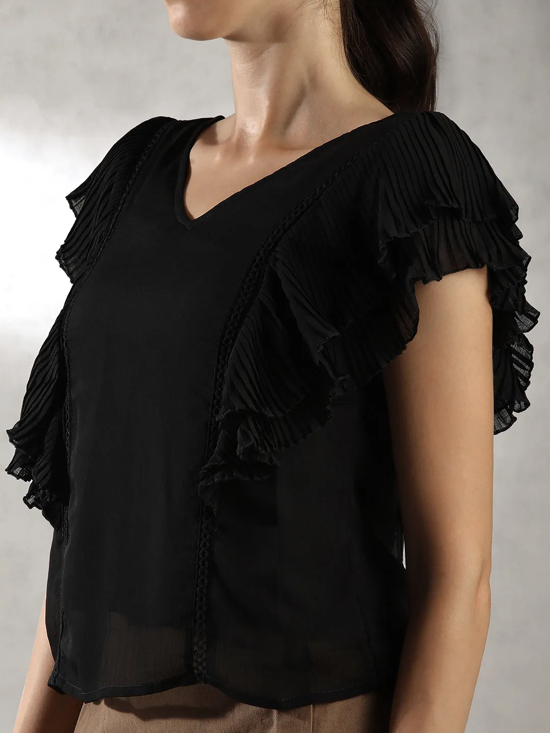 Women Black versatile OOTD Tops