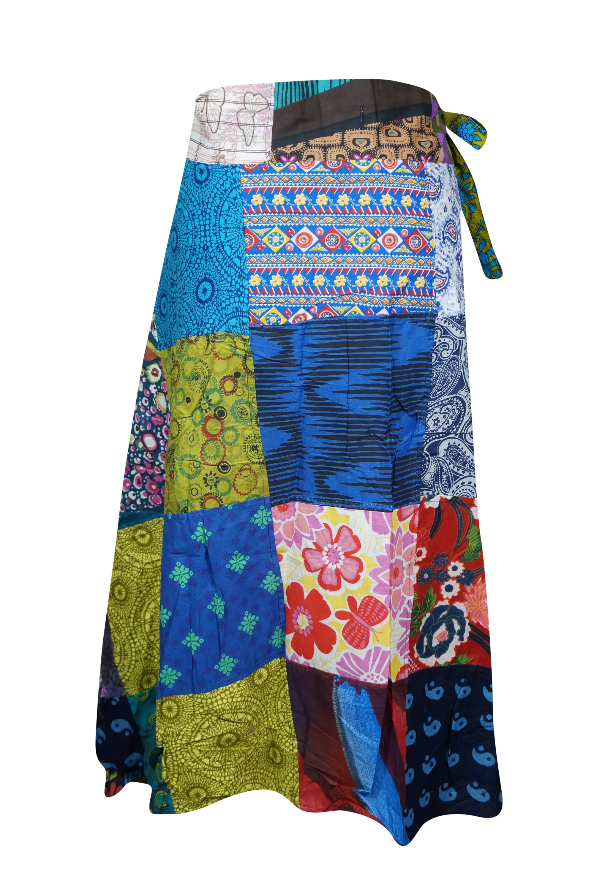 Womens Blue Floral Print Beach Around Skirts One size
