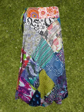 Womens Blue Floral Print Beach Around Skirts One size