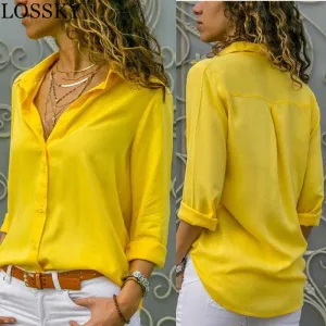 Women's  Long Sleeve Chiffon Plus Size Summer Tops