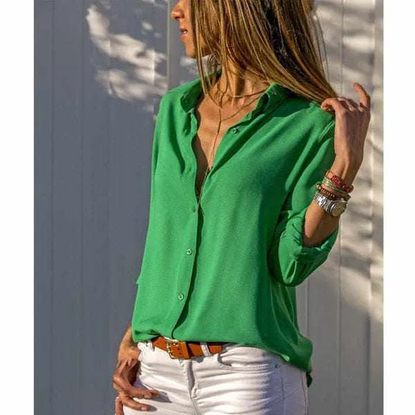 Women's  Long Sleeve Chiffon Plus Size Summer Tops
