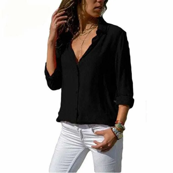 Women's  Long Sleeve Chiffon Plus Size Summer Tops