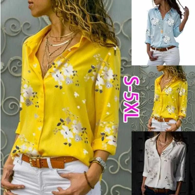 Women's  Long Sleeve Chiffon Plus Size Summer Tops