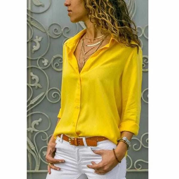 Women's  Long Sleeve Chiffon Plus Size Summer Tops