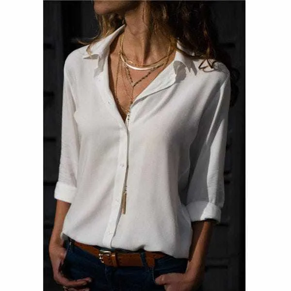 Women's  Long Sleeve Chiffon Plus Size Summer Tops