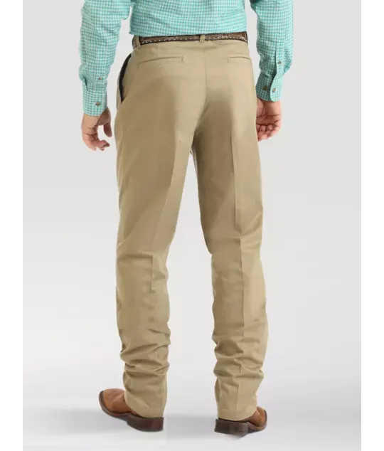 WRANGLER CASUALS PLEATED KHAKI FRONT RELAXED FIT PANTS