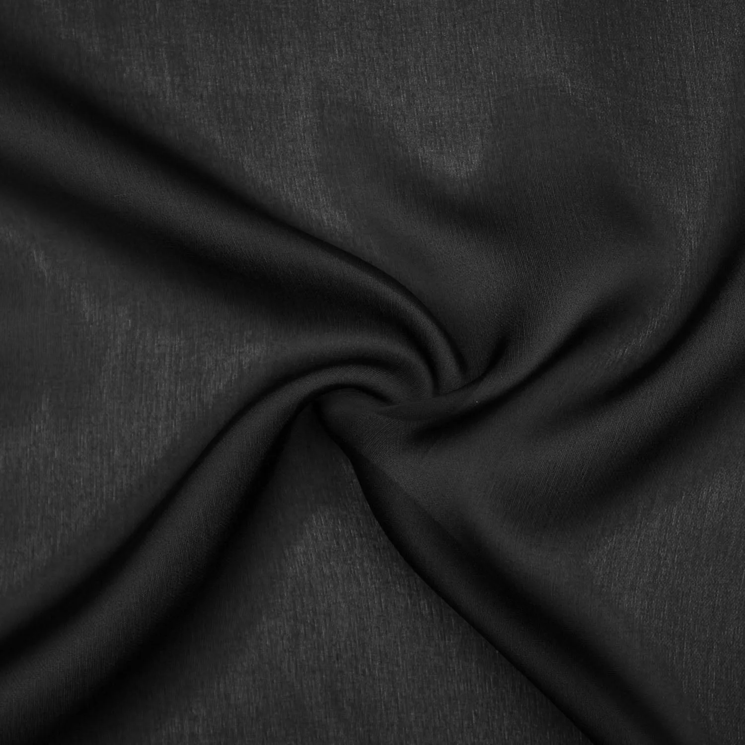 Yue Black Silk Chiffon