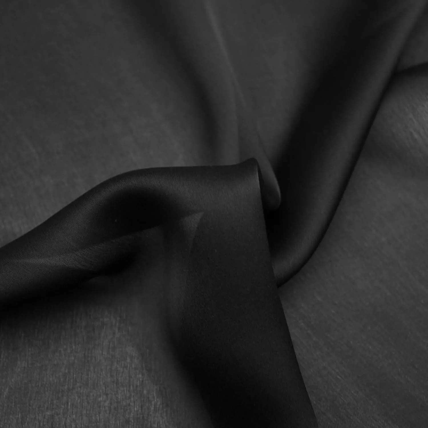 Yue Black Silk Chiffon