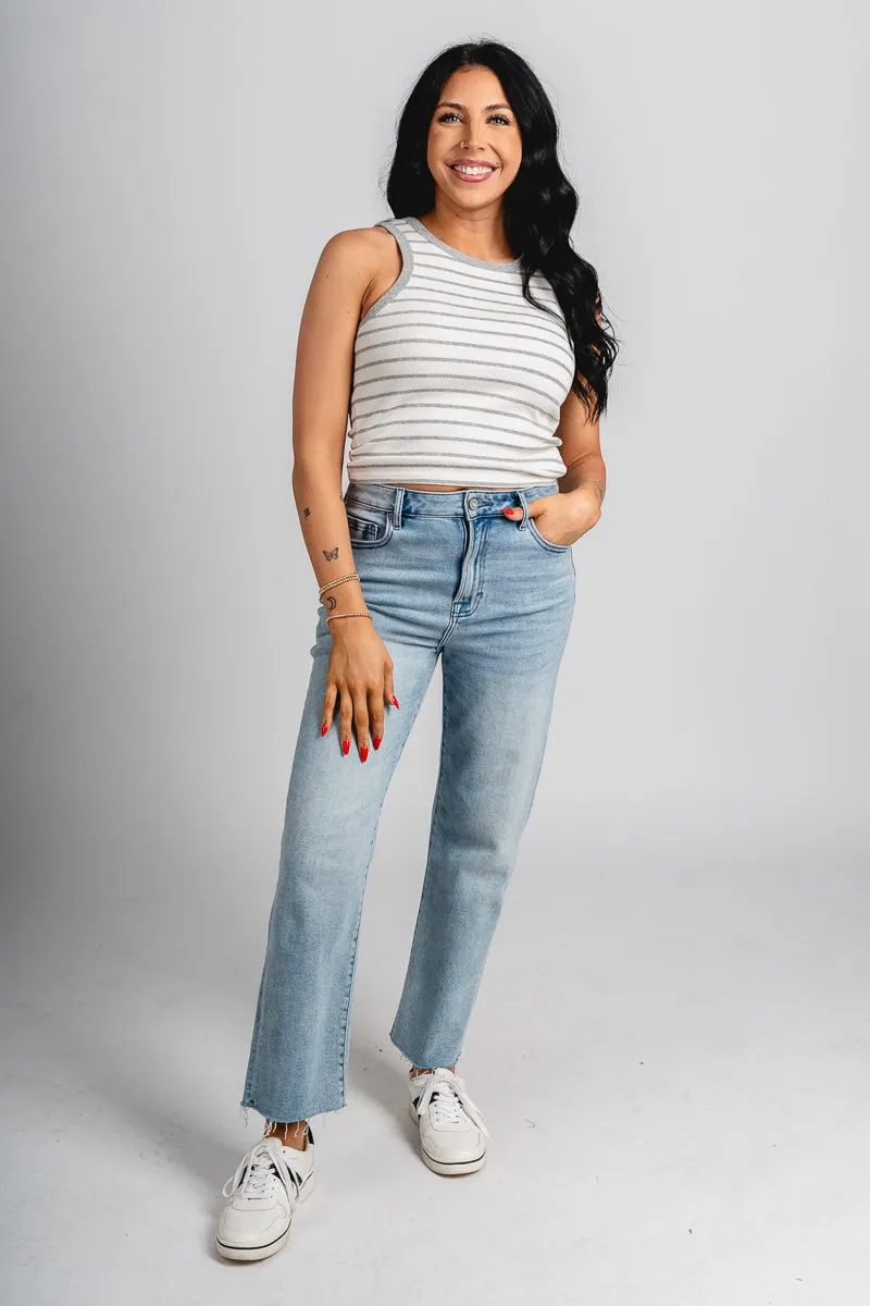 Z Supply Hadley striped tank top heather grey
