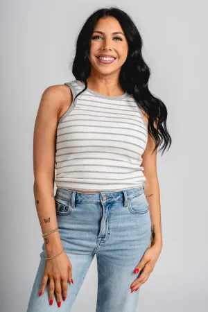 Z Supply Hadley striped tank top heather grey
